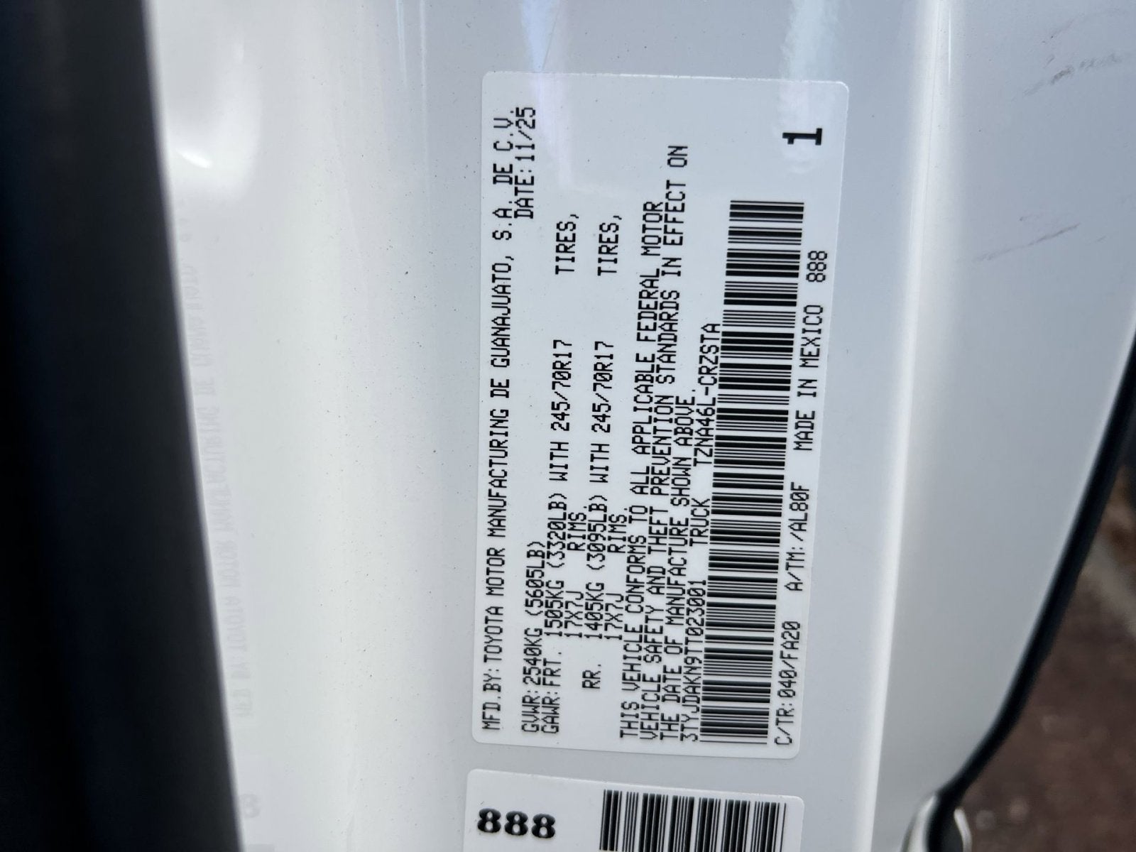 2026 Toyota Tacoma SR