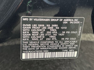 2025 Volkswagen Atlas 2.0T SE