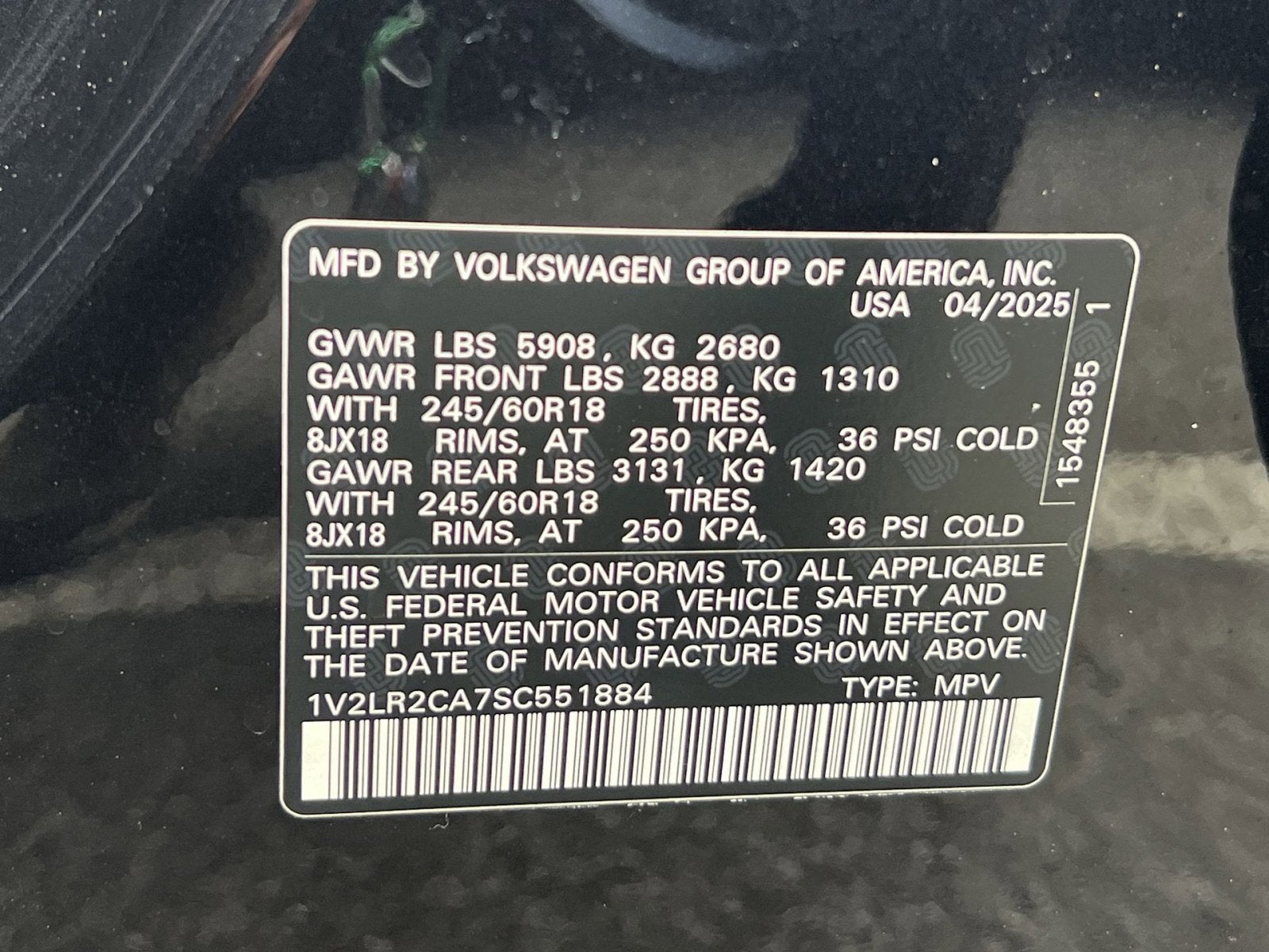 2025 Volkswagen Atlas 2.0T SE