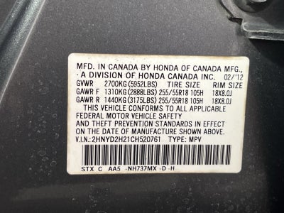 2012 Acura MDX 3.7L