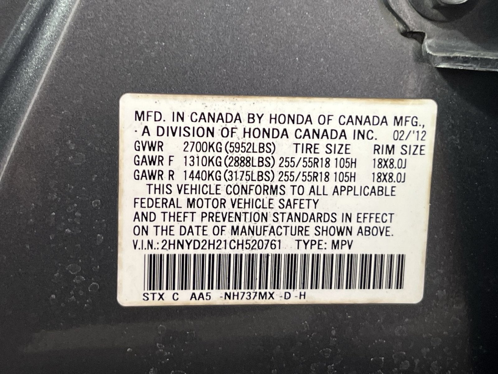 2012 Acura MDX 3.7L