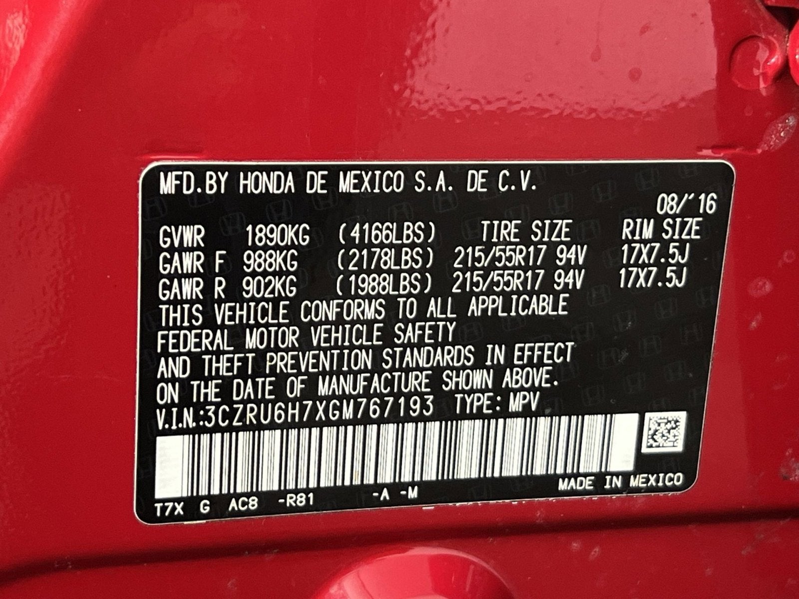 2016 Honda HR-V EX-L