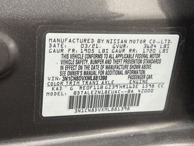 2021 Nissan Versa 1.6 S