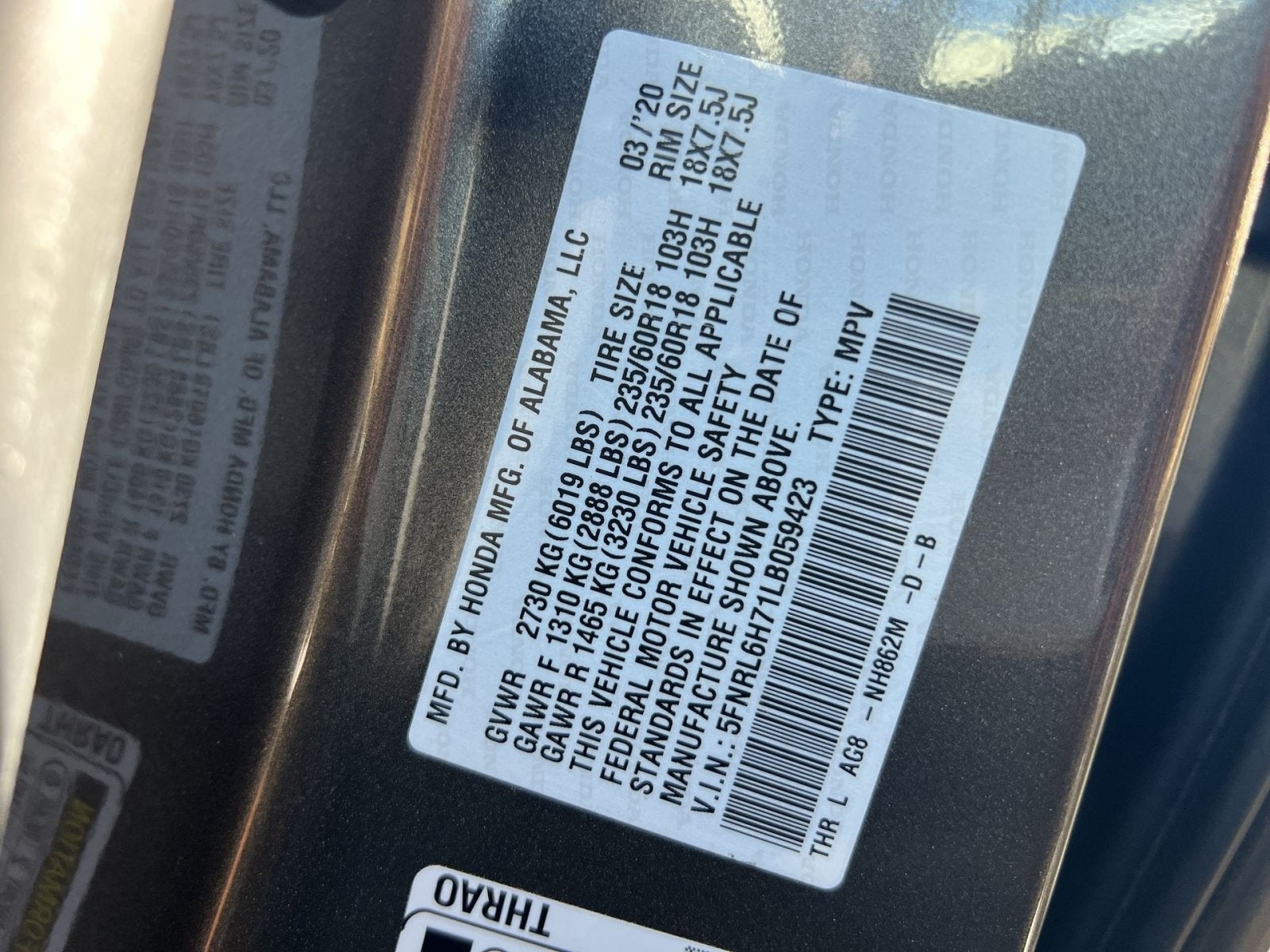 2020 Honda Odyssey EX-L