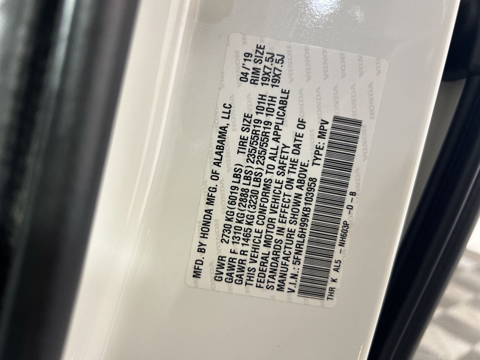 2019 Honda Odyssey Elite
