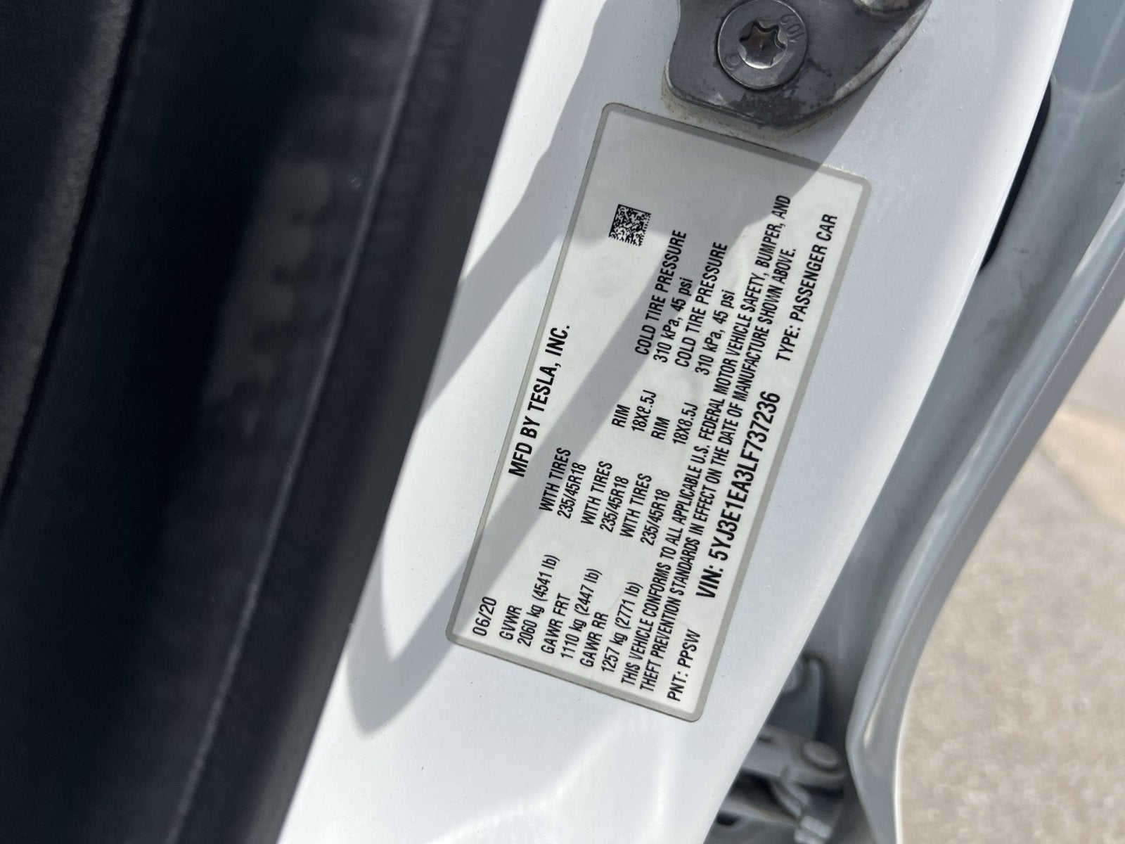 2020 Tesla Model 3 Standard
