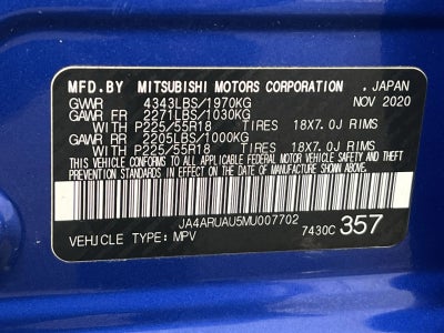 2021 Mitsubishi Outlander Sport 2.0 ES