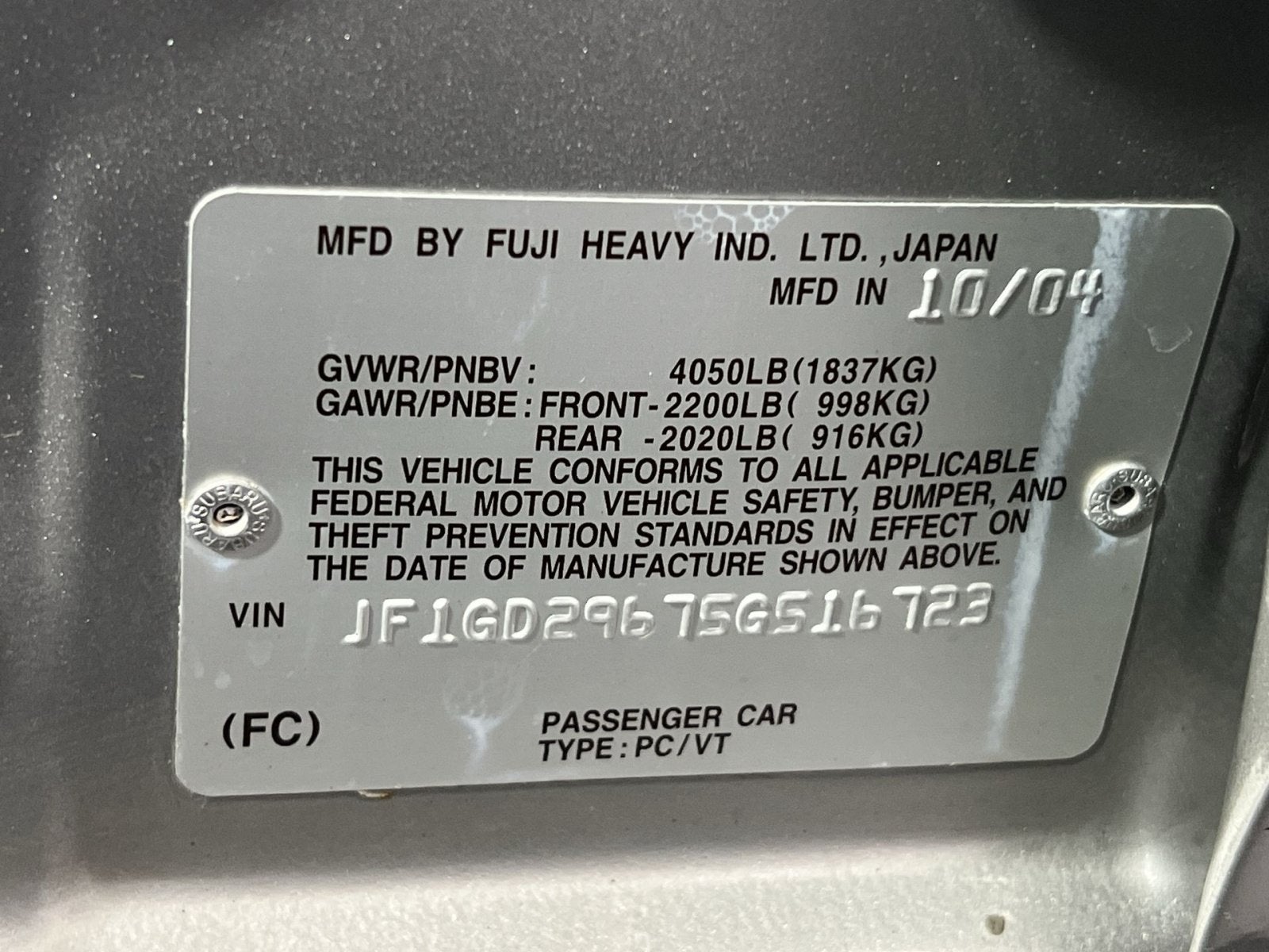 2005 Subaru Impreza WRX