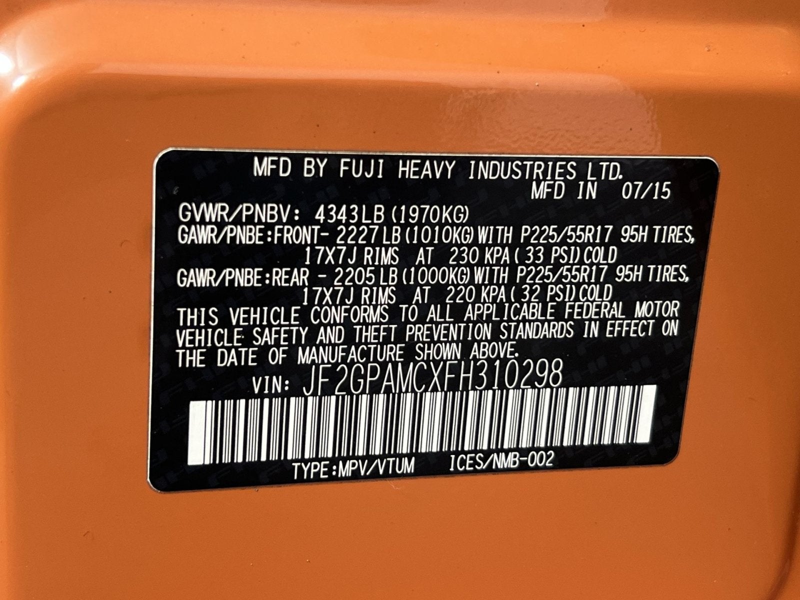 2015 Subaru XV Crosstrek 2.0i Limited