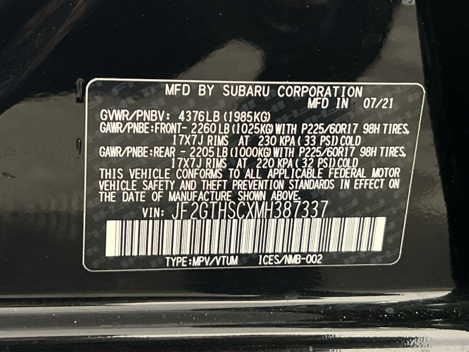 2021 Subaru Crosstrek Sport