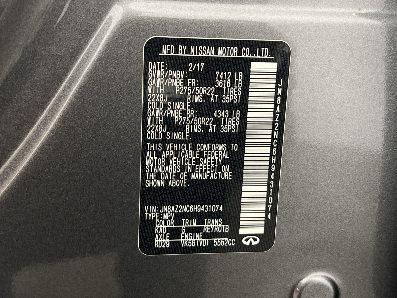 2017 INFINITI QX80 Base