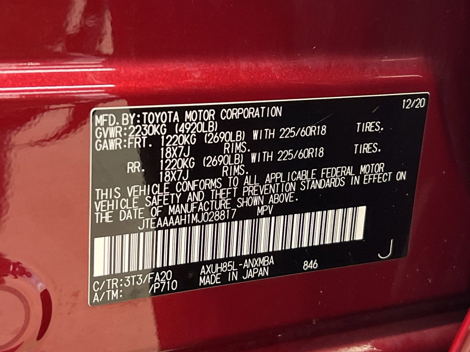 2021 Toyota Venza LE