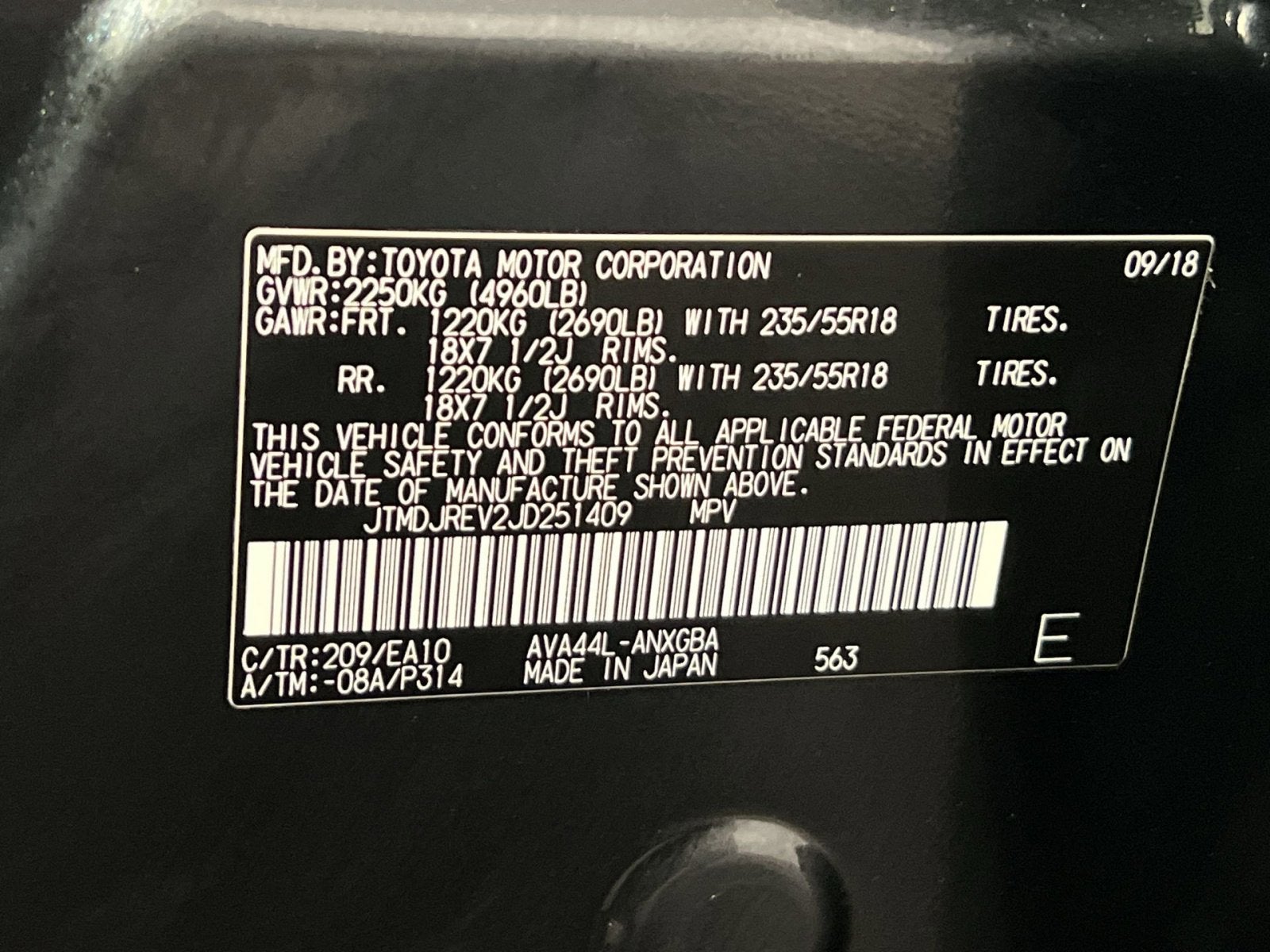 2018 Toyota RAV4 Hybrid Limited