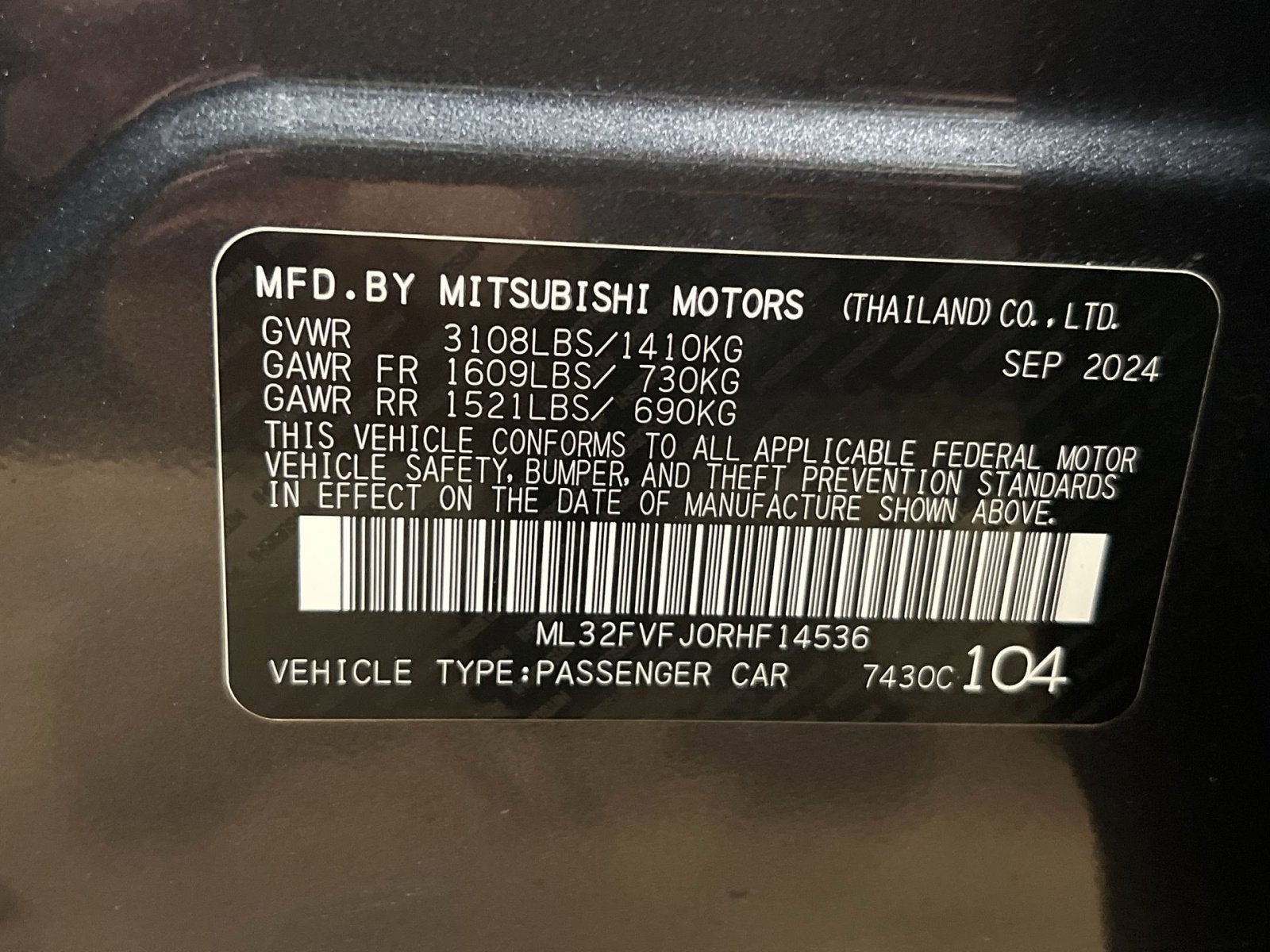 2024 Mitsubishi Mirage G4 SE
