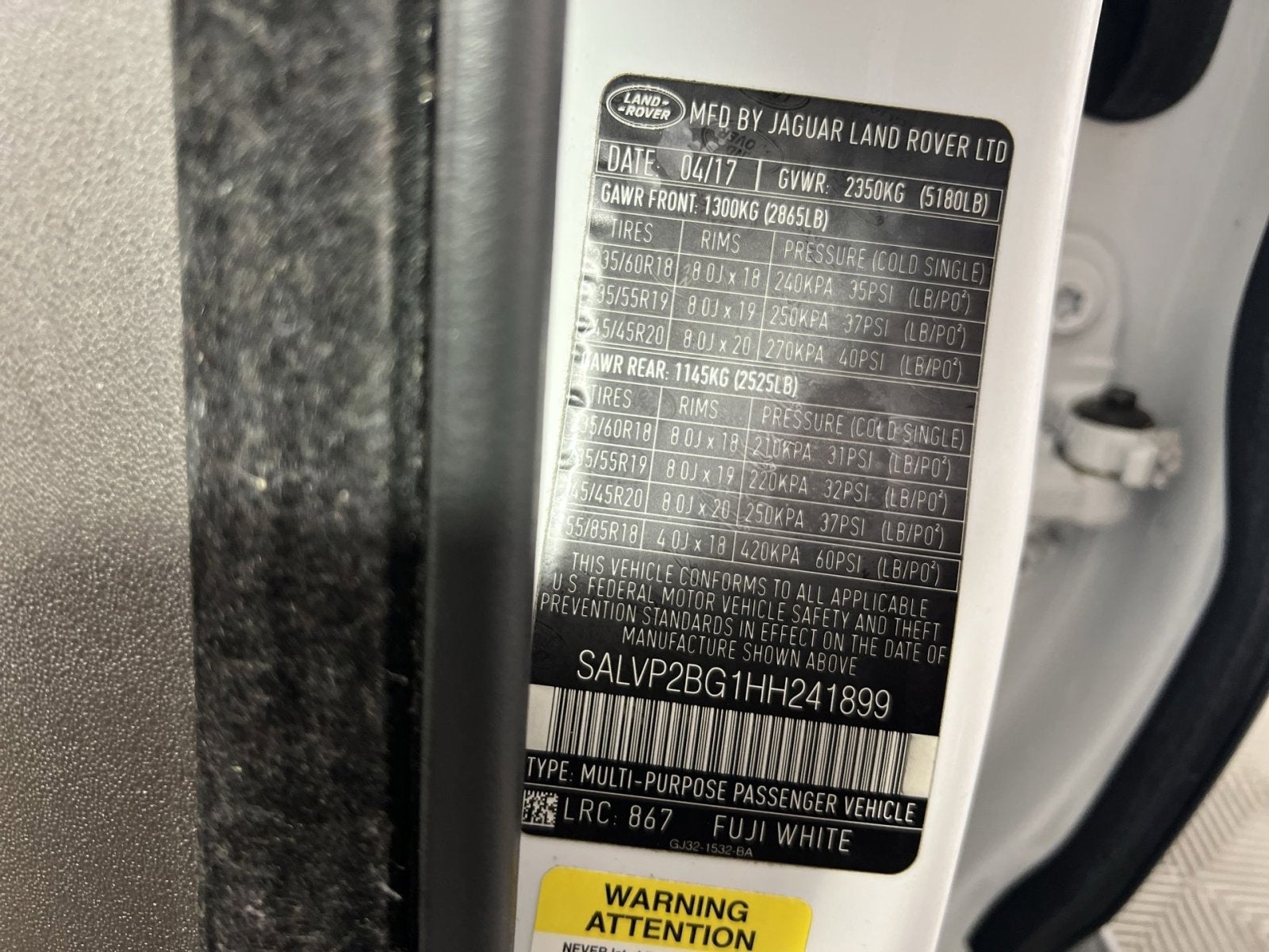 2017 Land Rover Range Rover Evoque SE