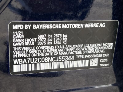 2022 BMW 7 Series 750i xDrive