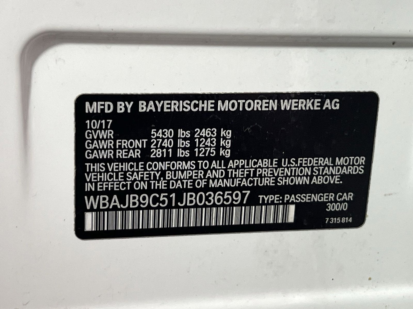 2018 BMW 5 Series M550i xDrive